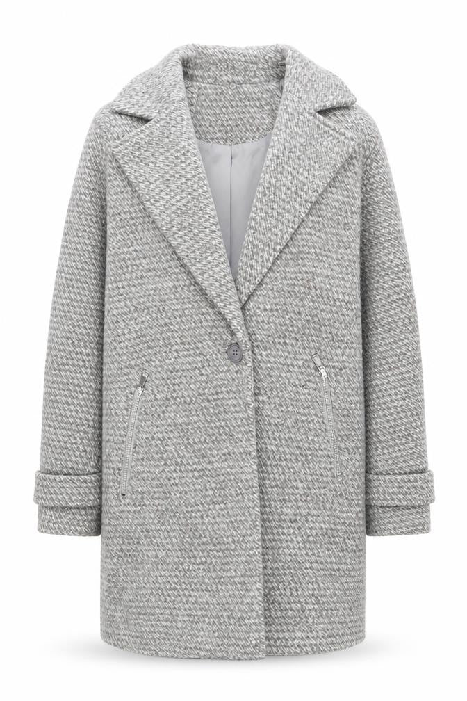 Womens UK Size 14 New Look Grey Overcoat