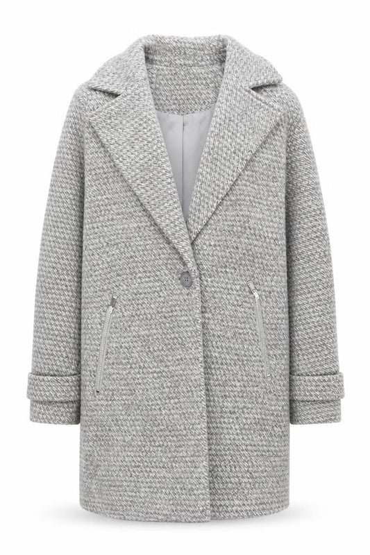 Womens UK Size 14 New Look Grey Overcoat