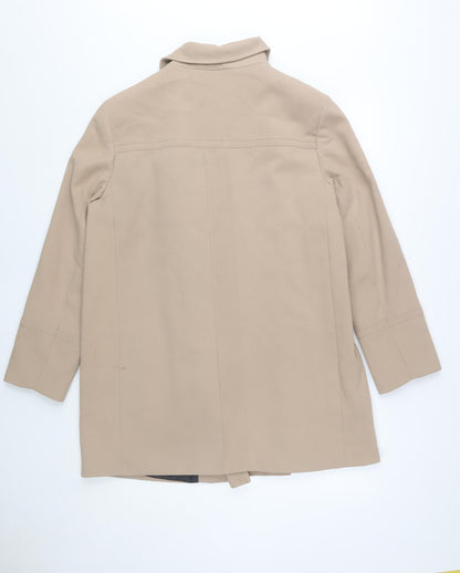 Jasper Conran Women’s Beige Zip Front Mid-Length Coat Size 18