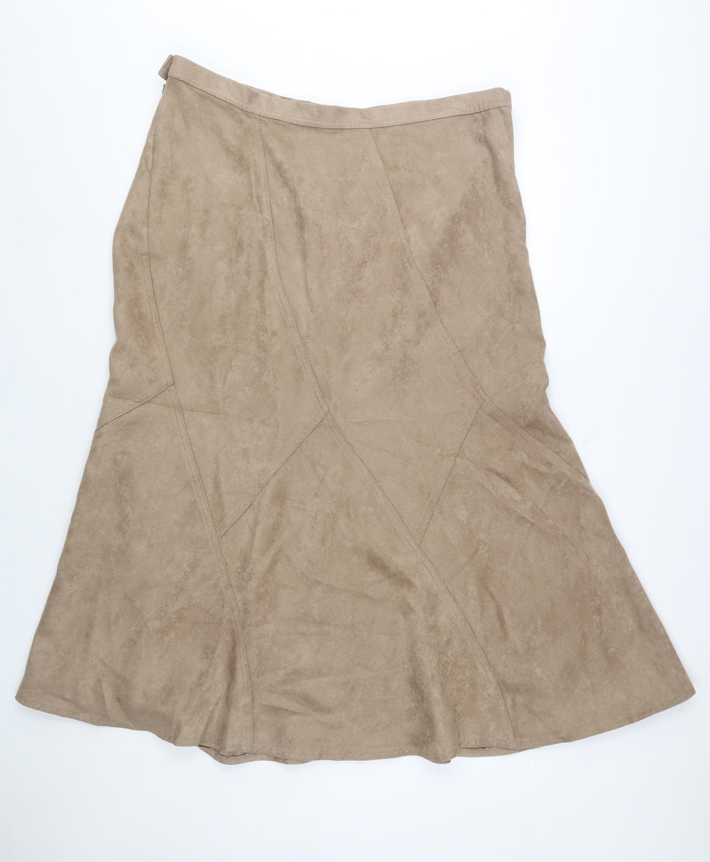 Marks and Spencer Womens Beige A-Line Long Suede Skirt UK 20