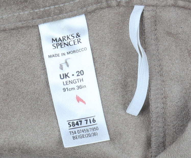 Marks and Spencer Womens Beige A-Line Long Suede Skirt UK 20