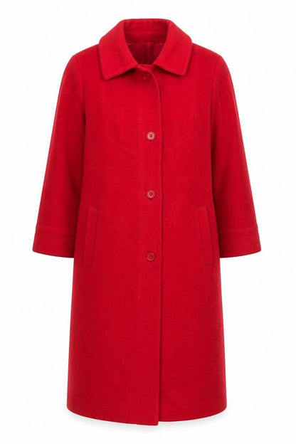 Windsmoor Women’s Red Wool Blend Long Overcoat Size 14