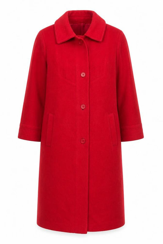 Windsmoor Women’s Red Wool Blend Long Overcoat Size 14