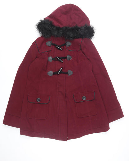 Womens UK Size 12 New Look Red Duffle Coat