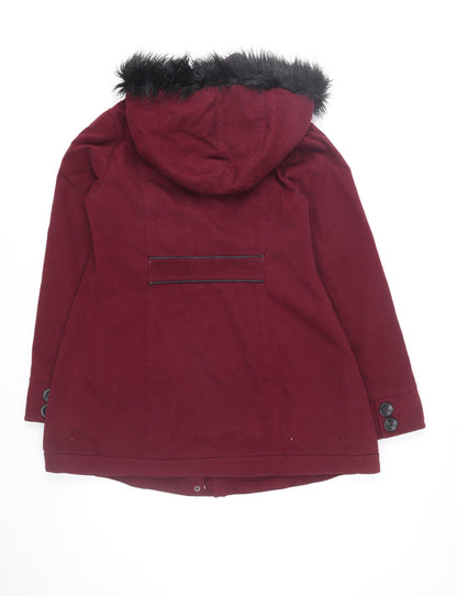 Womens UK Size 12 New Look Red Duffle Coat