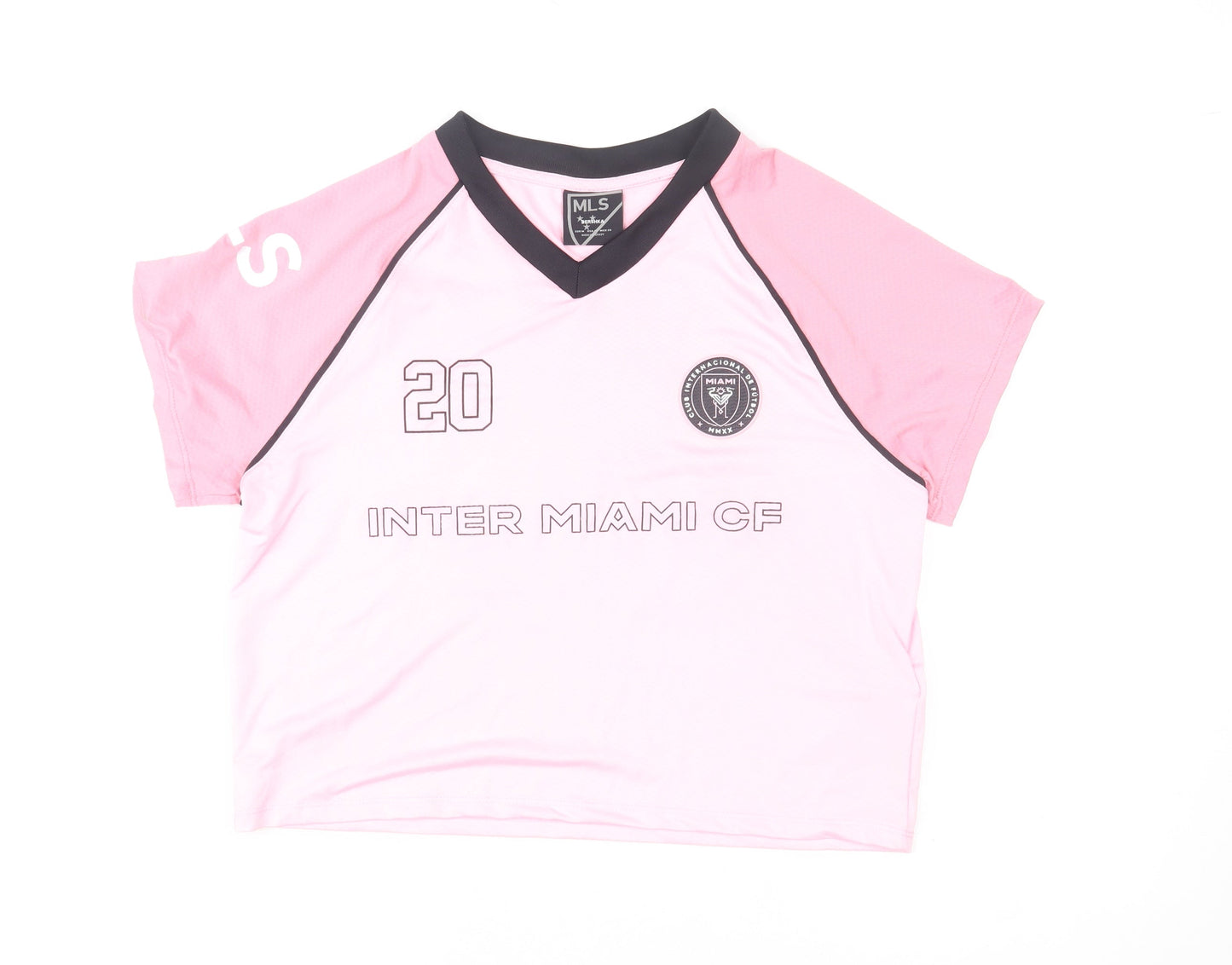 Bershka Women Pink Cropped Inter Miami T-Shirt Size 12