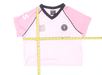 Bershka Women Pink Cropped Inter Miami T-Shirt Size 12
