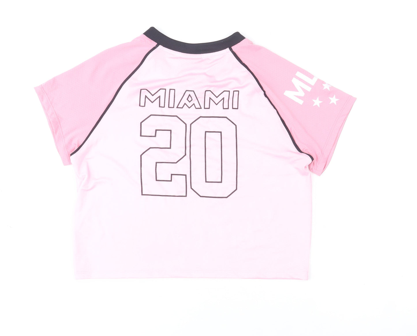 Bershka Women Pink Cropped Inter Miami T-Shirt Size 12