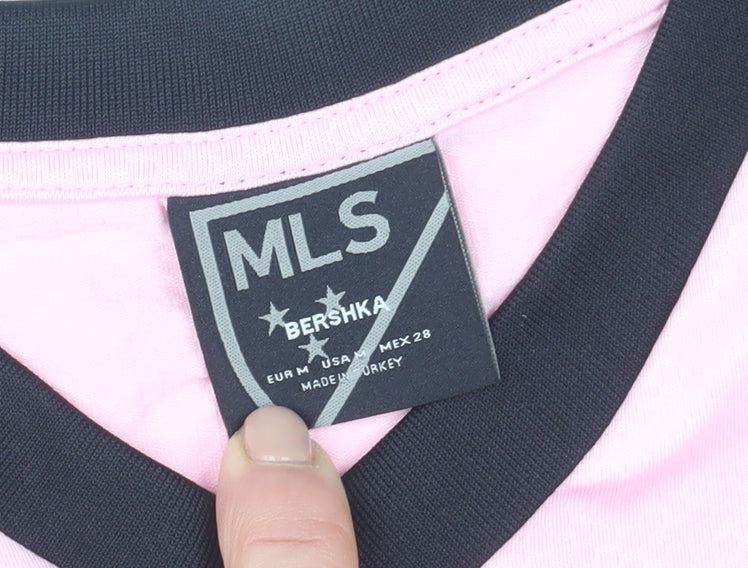 Bershka Women Pink Cropped Inter Miami T-Shirt Size 12