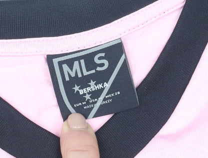 Bershka Women Pink Cropped Inter Miami T-Shirt Size 12