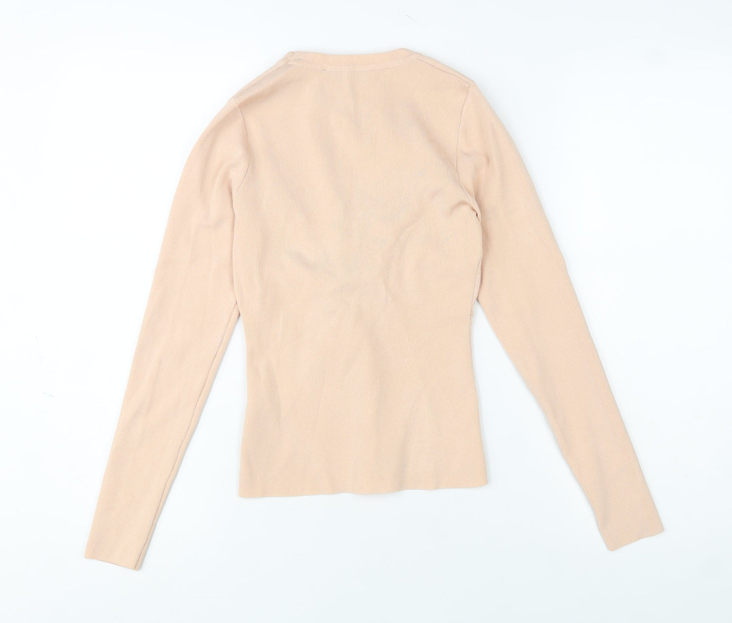 Womens UK Size 8 Zara Beige Basic Blouse