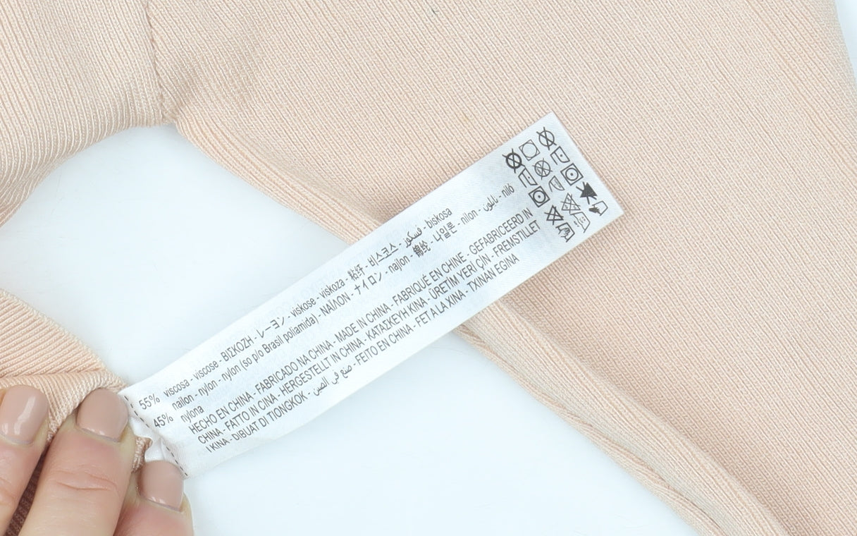 Womens UK Size 8 Zara Beige Basic Blouse