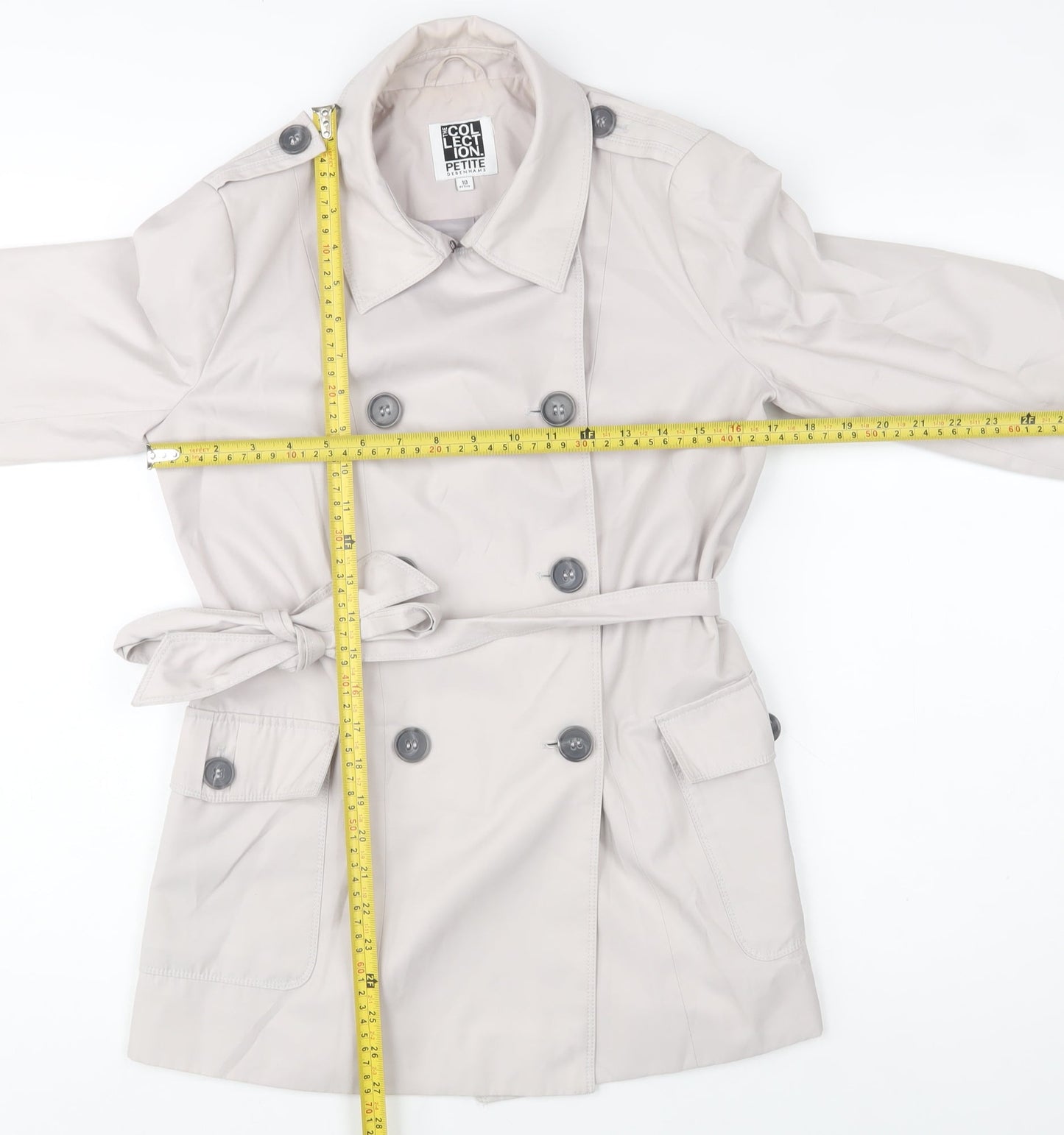 Womens UK Size 10 Debenhams Beige Trench Coat