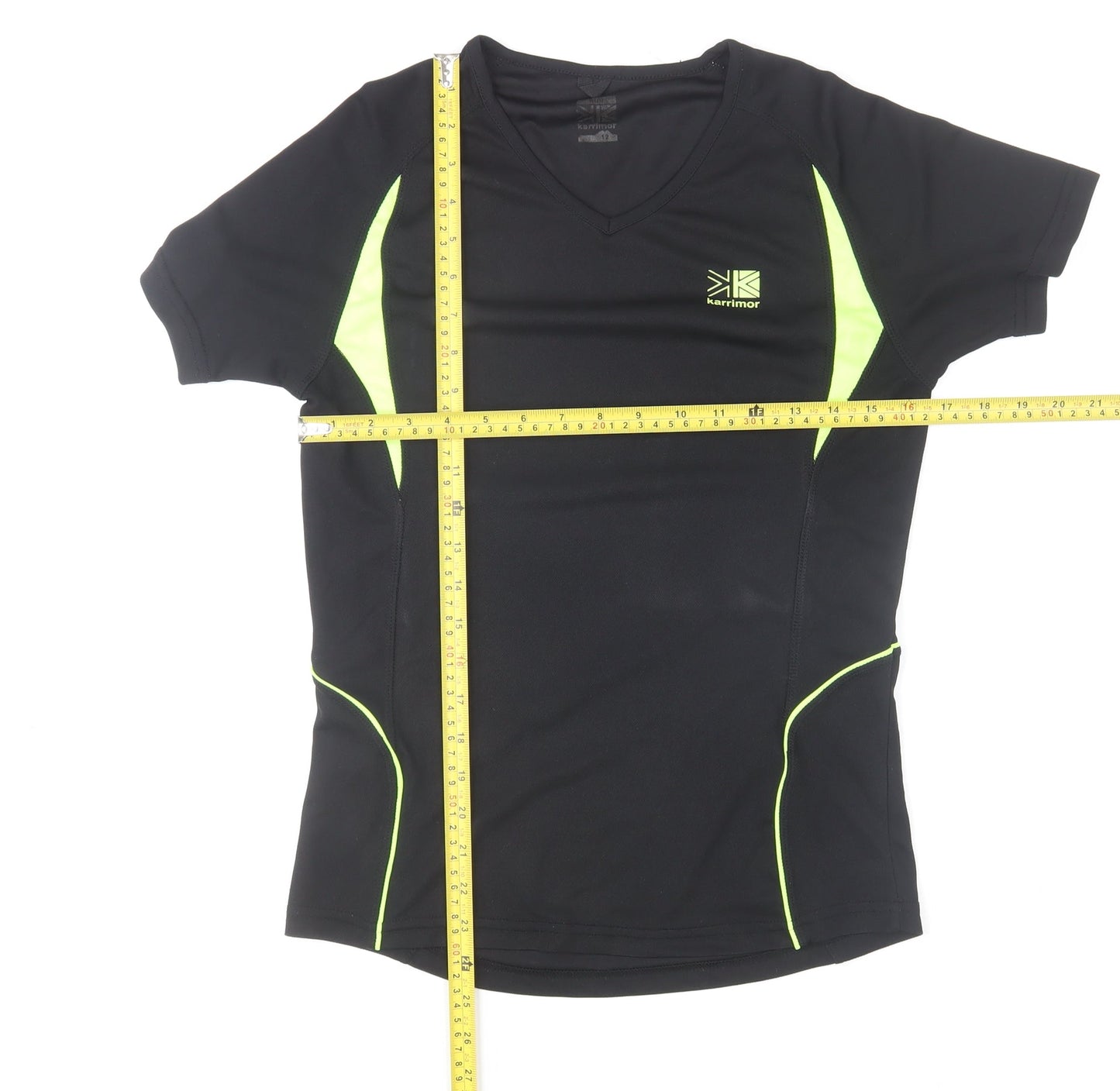 Karrimor Womens Black Running T-Shirt Size 12 V-Neck Quick Dry Top