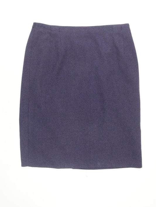 Eastex Women’s Blue Tweed Knee Length Pencil Skirt Size 16