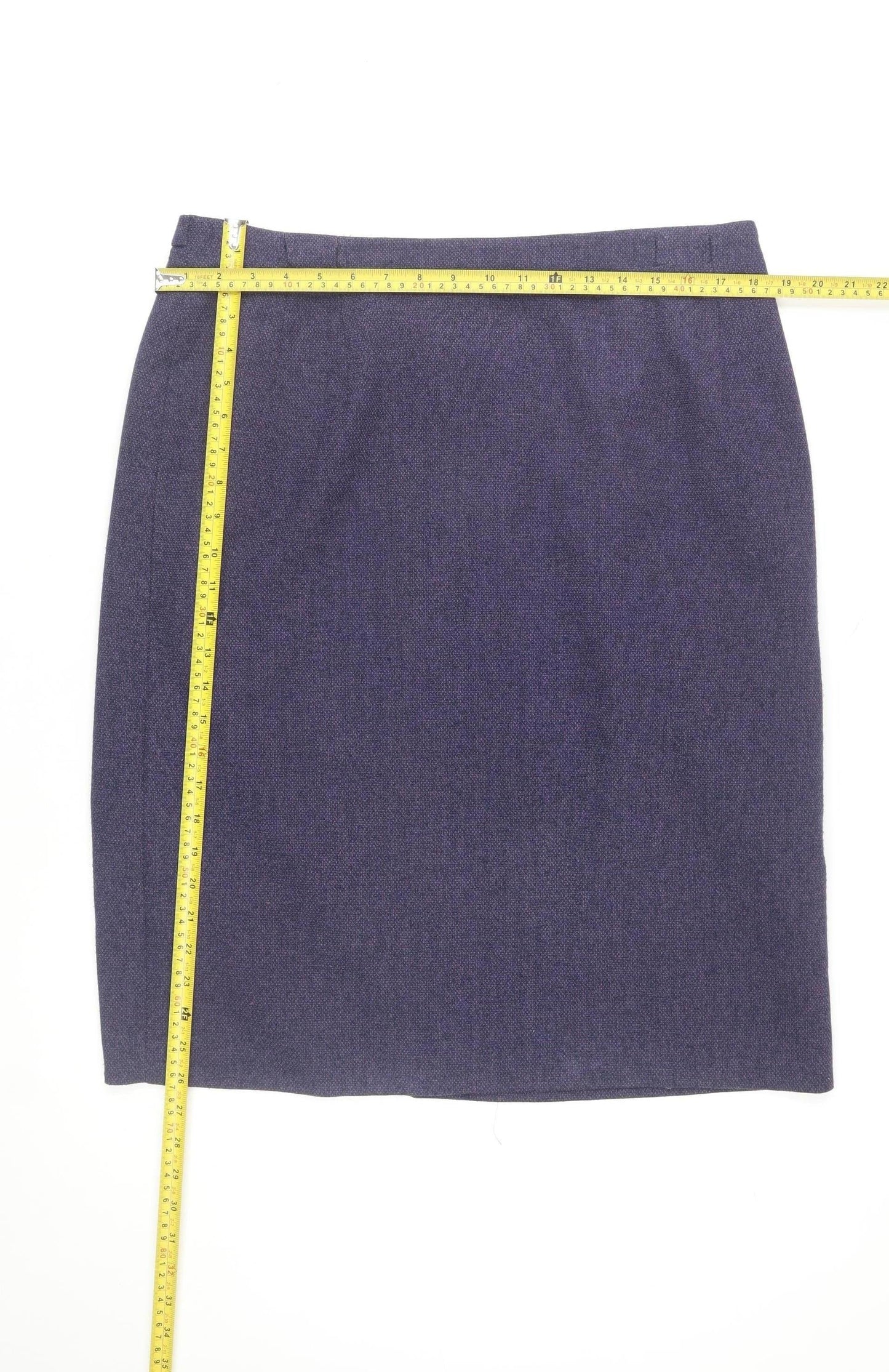 Eastex Women’s Blue Tweed Knee Length Pencil Skirt Size 16