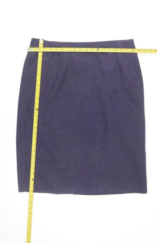 Eastex Women’s Blue Tweed Knee Length Pencil Skirt Size 16