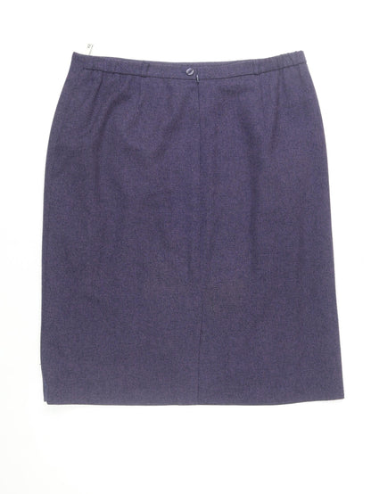 Eastex Women’s Blue Tweed Knee Length Pencil Skirt Size 16