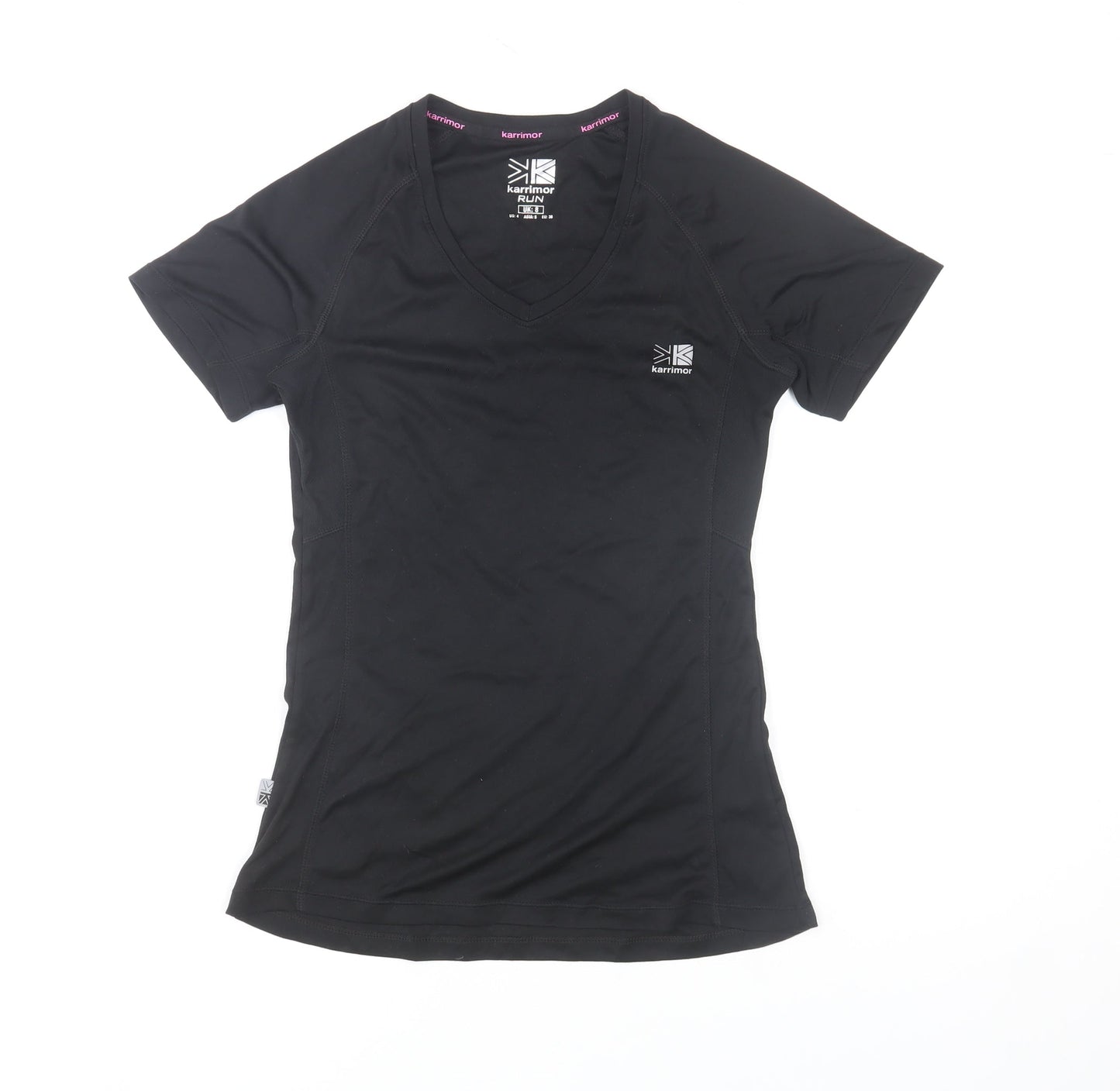 Karrimor Womens Black V-Neck Athletic Running T-Shirt Size 8
