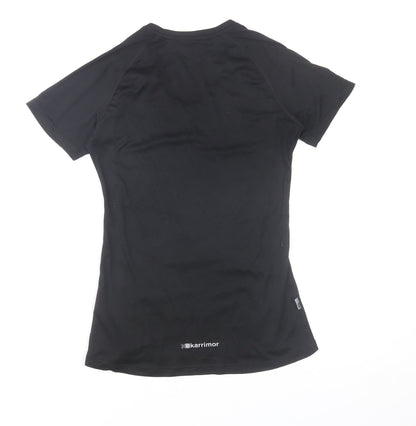 Karrimor Womens Black V-Neck Athletic Running T-Shirt Size 8