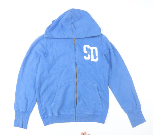 Mens UK Size S Superdry Blue Full Zip Hoodie