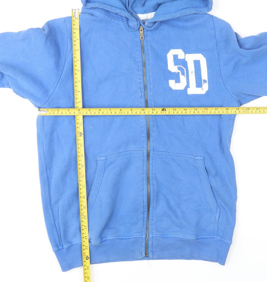 Mens UK Size S Superdry Blue Full Zip Hoodie