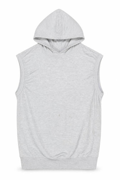 CMD Men's Grey Hooded Sleeveless T-Shirt XL Cotton Blend
