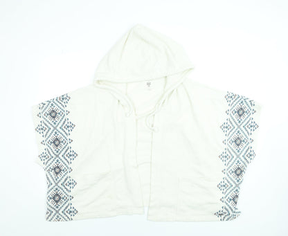 Billabong Women's Ivory Boho Hooded Cape Jumper Size M