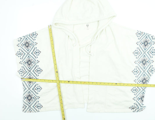 Billabong Women's Ivory Boho Hooded Cape Jumper Size M