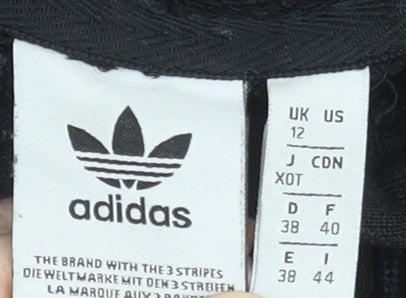 Adidas Womens Black Size 12 Cropped Hoodie Cotton Hooded Sweatshirt