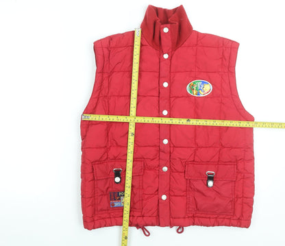 Womens UK Size 8 Pooh Red Quilted Coat