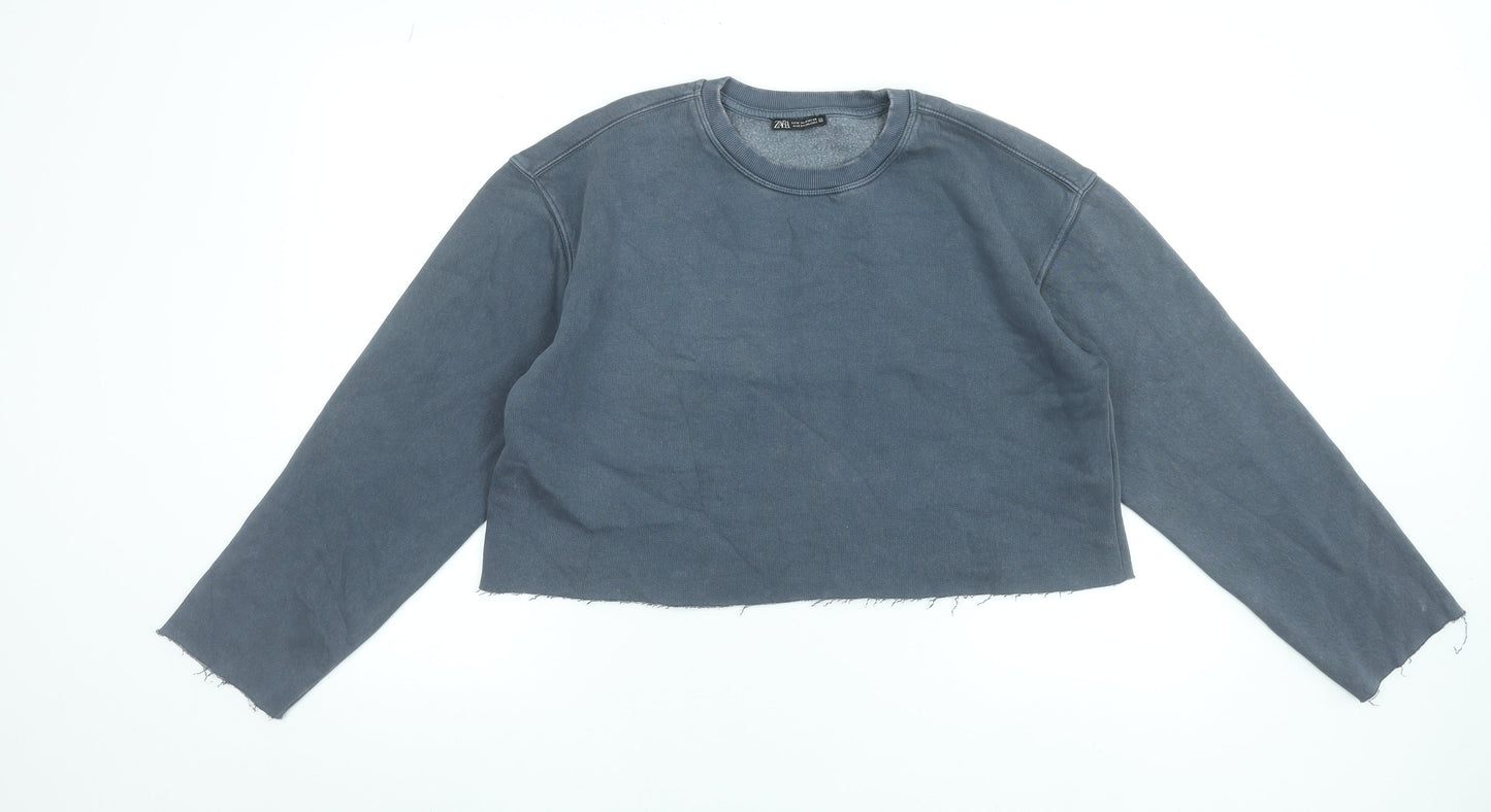 Womens UK Size M Zara Blue Pullover Sweatshirt