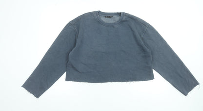 Womens UK Size M Zara Blue Pullover Sweatshirt