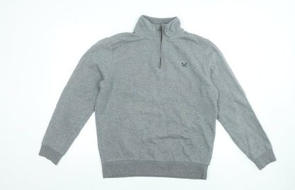 Mens UK Size S Crew Clothing Company Grey 1/4 Zip Sweatshirt