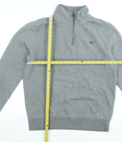 Mens UK Size S Crew Clothing Company Grey 1/4 Zip Sweatshirt