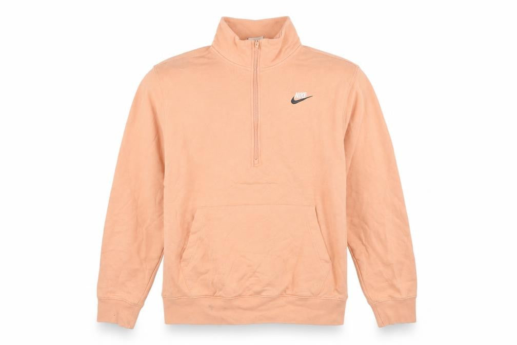 Nike Womens Peach 1/2 Zip Pullover Sweatshirt Medium Cotton Blend