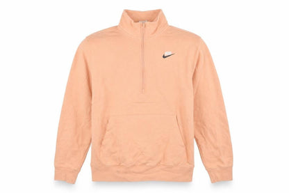Nike Womens Peach 1/2 Zip Pullover Sweatshirt Medium Cotton Blend