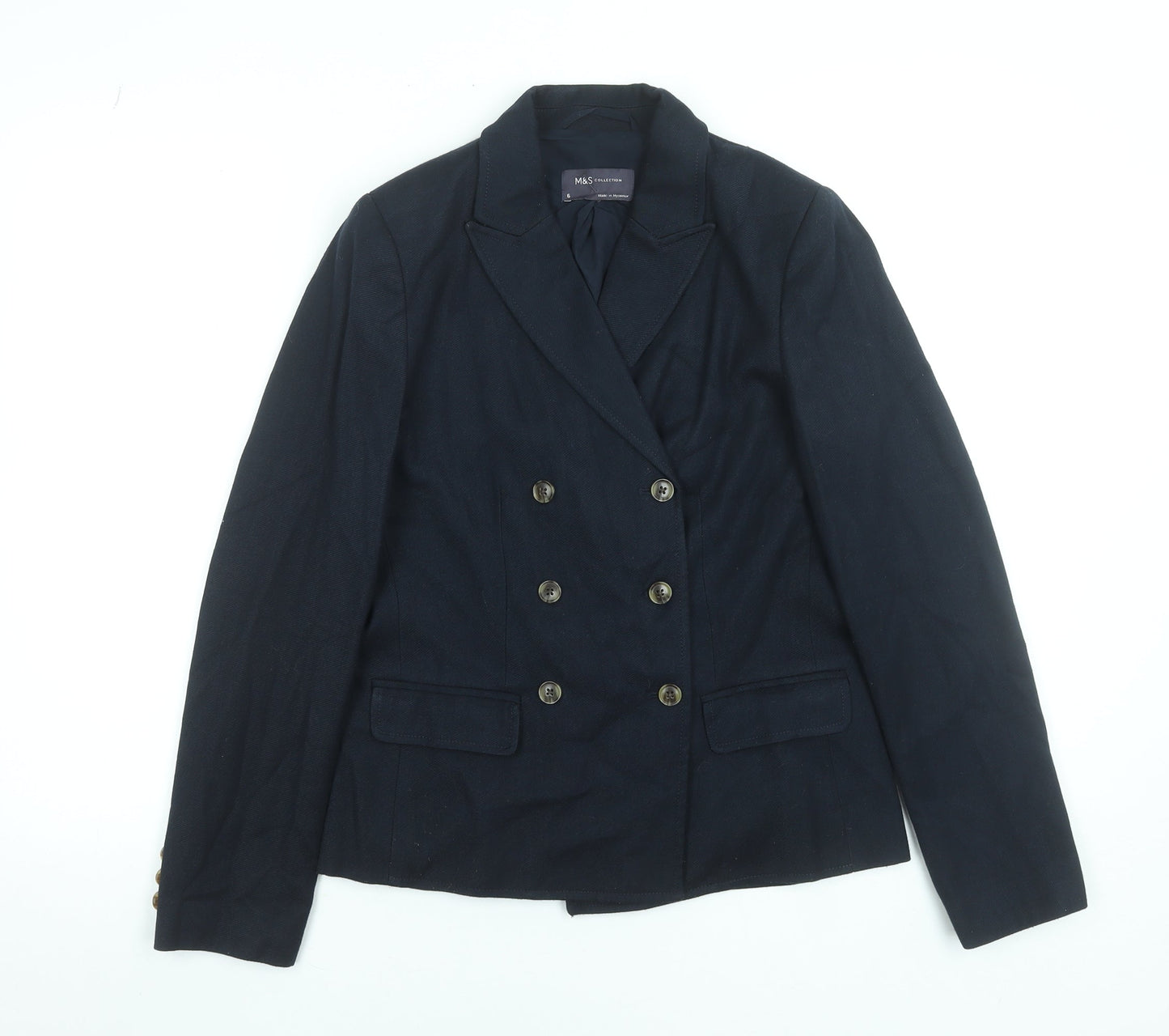 Womens UK Size 6 Marks and Spencer Blue Pea Coat