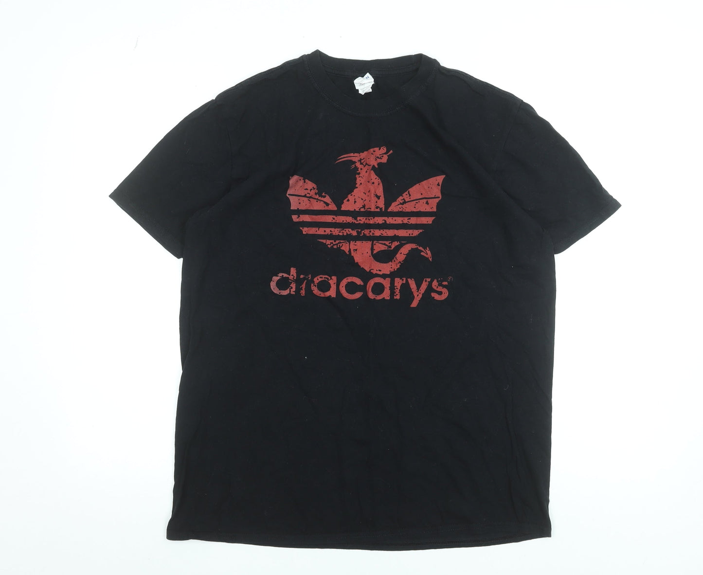 Mens UK Size L Gildan Black  T-Shirt
