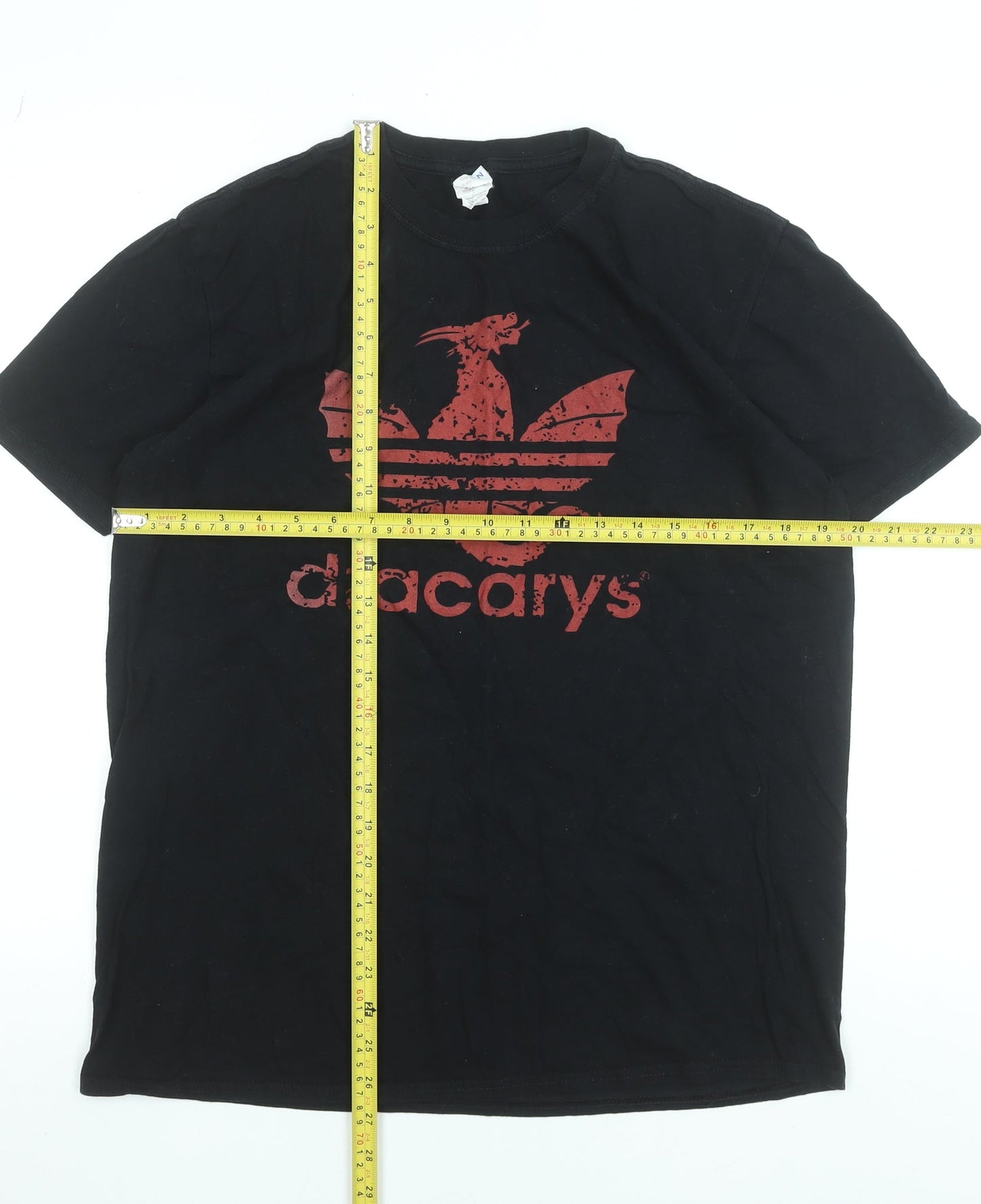 Mens UK Size L Gildan Black  T-Shirt