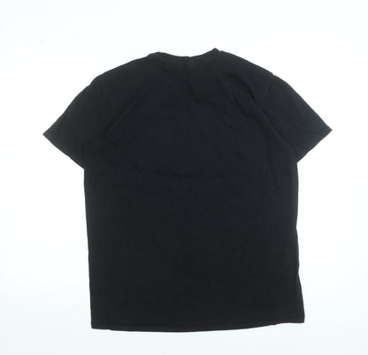 Mens UK Size L Gildan Black  T-Shirt