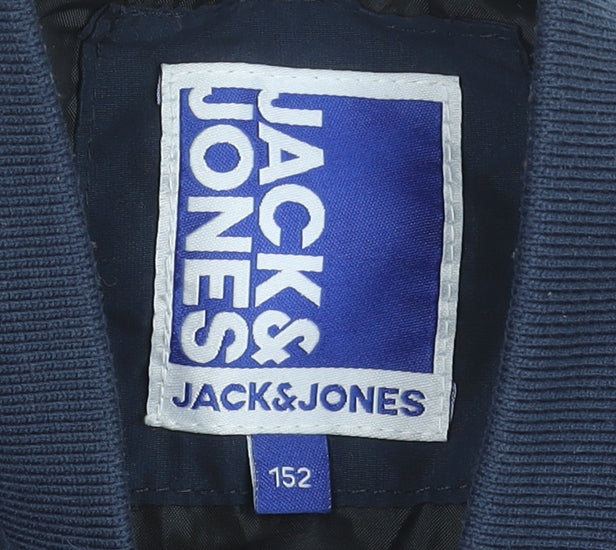 Boys UK Size 152 JACK & JONES Blue Bomber Jacket