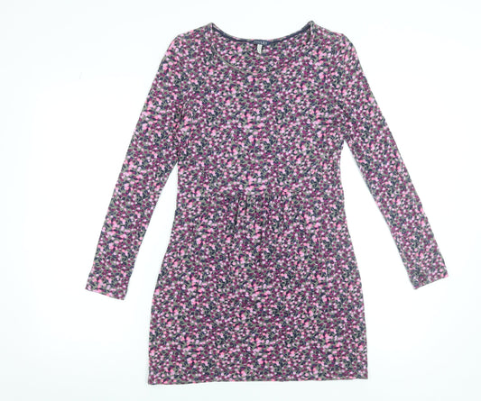 Joules Women’s Multicoloured Floral Shift Dress Size 6 Long Sleeve