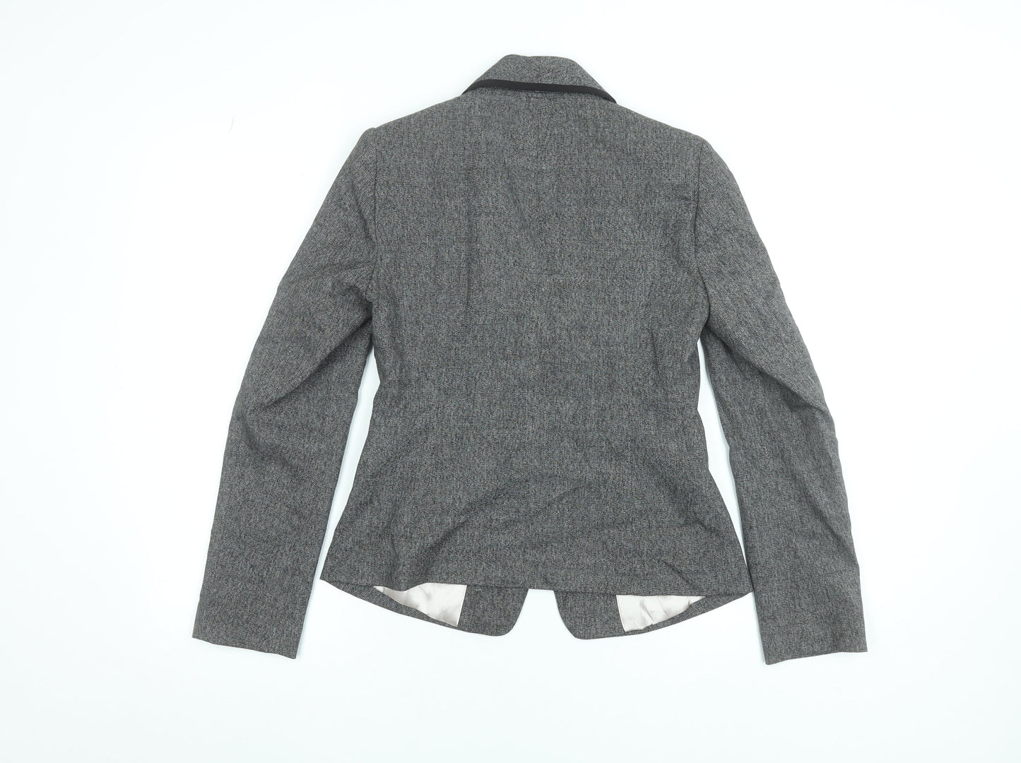 Next Women's Grey Herringbone Tailored Blazer Size 6 Workwear Jacket