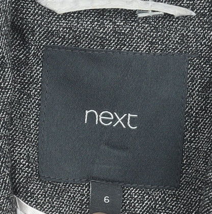 Next Women's Grey Herringbone Tailored Blazer Size 6 Workwear Jacket