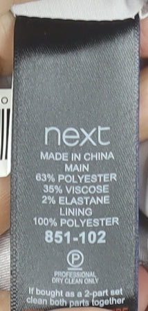 Next Women's Grey Herringbone Tailored Blazer Size 6 Workwear Jacket