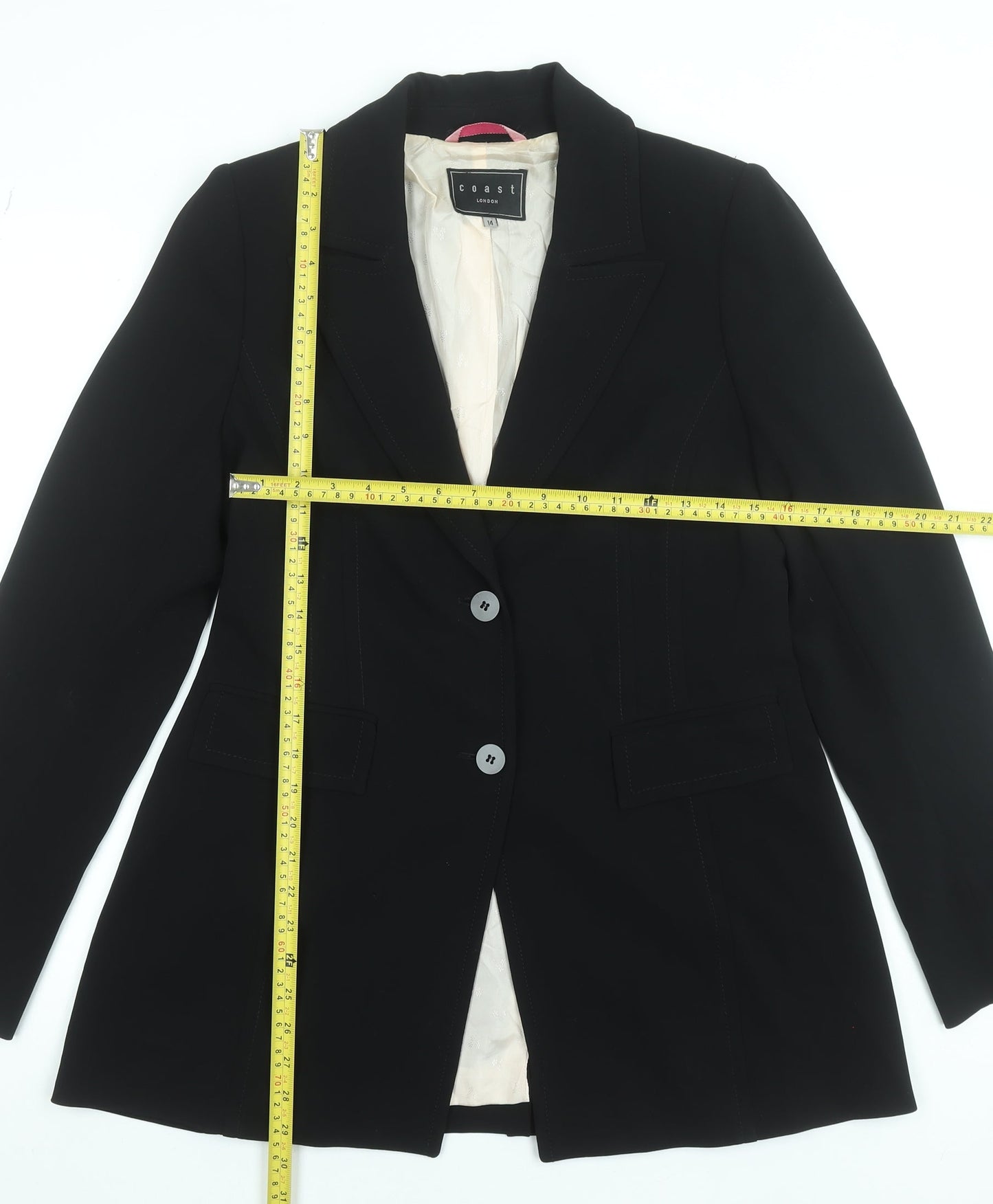 Coast Women’s Black Size 14 Tailored Single-Breasted Blazer