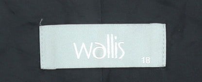 Wallis Women's Black Pinstripe Suit Waistcoat Size 18 V-Neck Lined