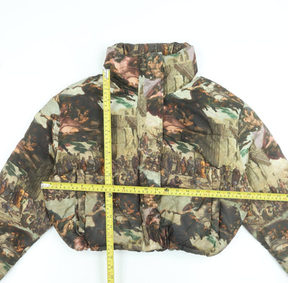 Missguided Womens Multicoloured Cropped Puffer Jacket Size 6