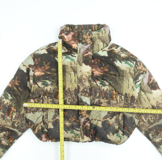 Missguided Womens Multicoloured Cropped Puffer Jacket Size 6